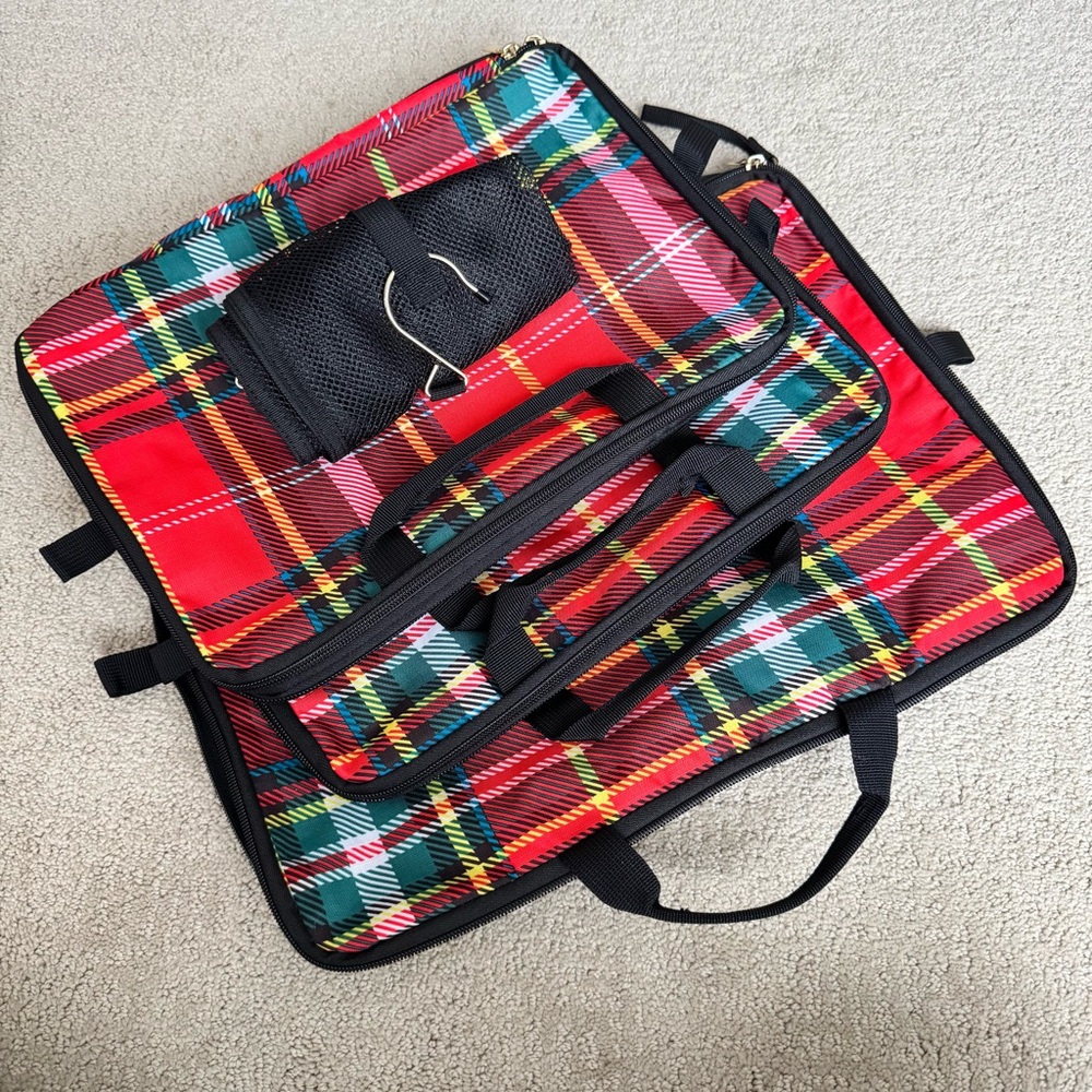 BumbleBella by Jill Martin 4 Piece Packing Cube Set - Bold Red Tartan Pattern